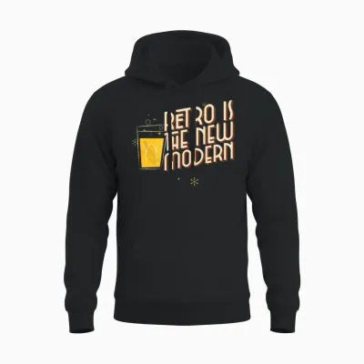Retro Is the New Modern Unisex Hoodie - Black