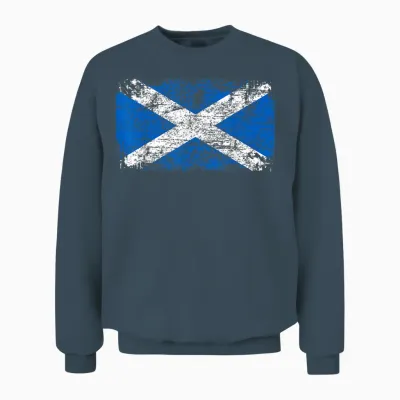 Scotland Flag | Men Women Kids Scotland T-Shirt, Black, S Unisex Sweatshirt - Dark Heather