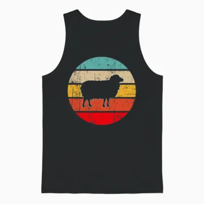 Sheep Retro Unisex Tank Top - Black
