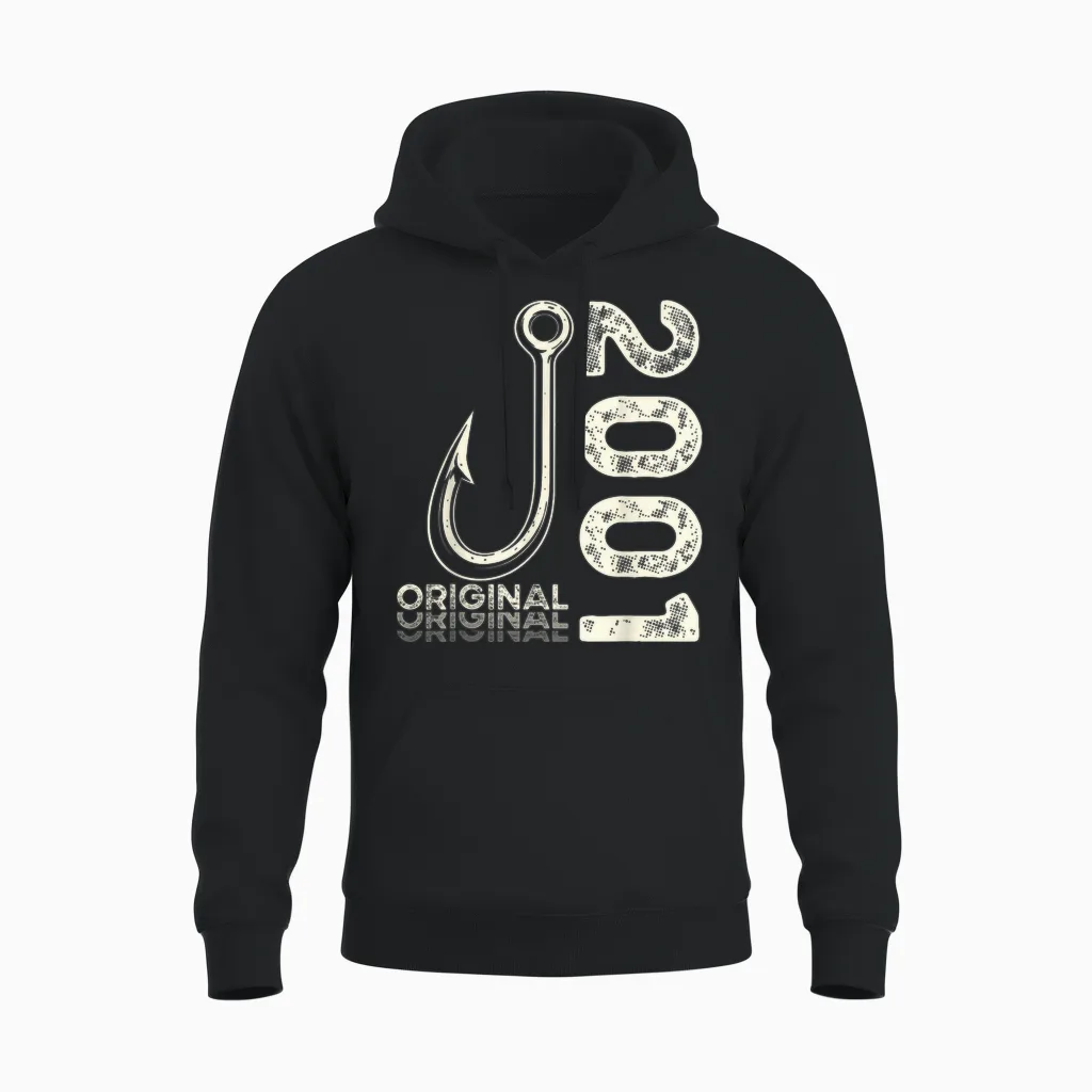 25. Geburtstag Mann Angler Original 2001 Limited Edition Unisex Hoodie in Black