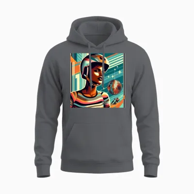 Retro Roller Queen Unisex Hoodie - Charcoal