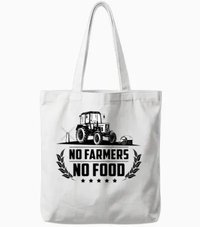 No Farmers No Food Tote Bags - White