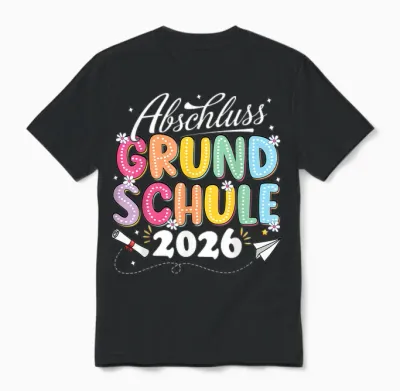 Abschluss Grundschule Geschafft 2026 Abschied Unisex T-Shirt - Black