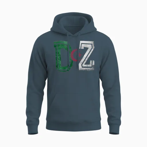 Algerian Flag Football Gift Jersey Dz T-Shirt, Black, S Unisex Hoodie - Dark Heather