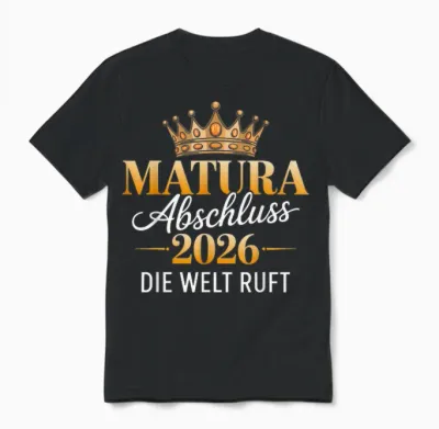 Matura 2026 Abschluss Die Welt Ruft Unisex T-Shirt - Black
