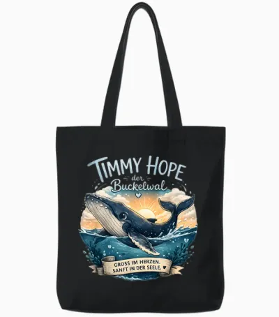 Timmy Hope Buckelwal Wal Meer Ozean Natur Design Tote Bags - Black