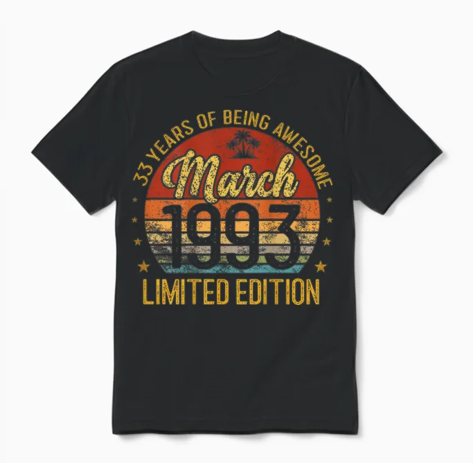 à L'arrière - Rétro - Vintage - Mars 1993-33 Ans Unisex T-Shirt in Black