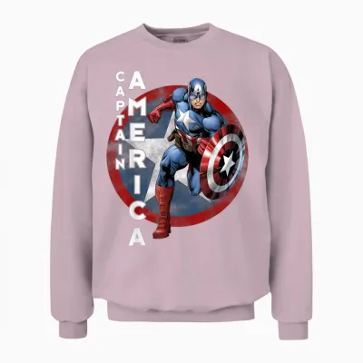 Marvel Avengers Vintage Captain America Avengers Icon T-Shirt Small Unisex Sweatshirt - Light Pink
