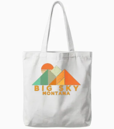 Retro Vintage Big Sky Montana Tote Bags - White