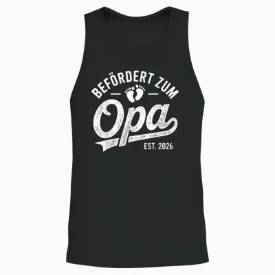 Promoted to Grandpa 2026 Unisex Tank Top - Black