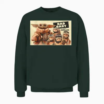 Star Wars the Mandalorian and Grogu Bad Baby & the Anzellans Unisex Sweatshirt - Forest