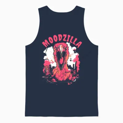 Flamingo Funny Unisex Tank Top - Navy