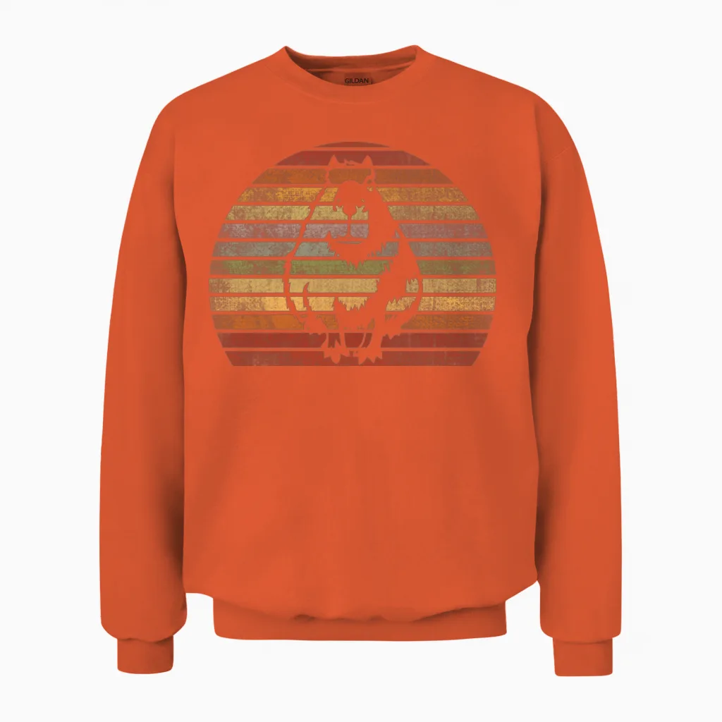 Retro Capybara Vintage Capybara Unisex Sweatshirt in Orange