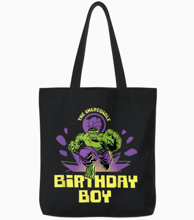 Marvel Super Heroes Hulk the Incredible Birthday Boy Party Tote Bags in Black