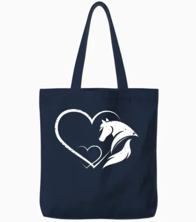 Horse Girl Equestrian Gift Animal Horse Tote Bags - Navy
