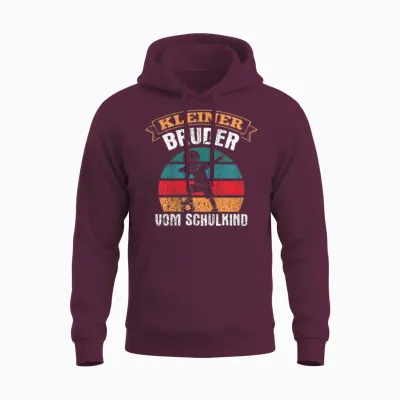 Kleiner Bruder Vom Schulkind Einschulung Erstklässler Unisex Hoodie - Maroon