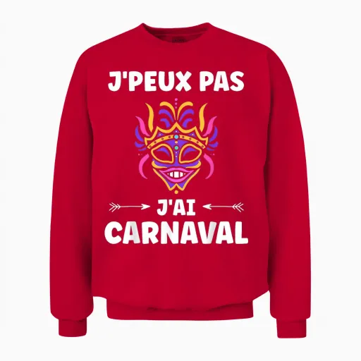 Fancy Dress Carnival Humour J'peux Pas J'ai Carnival T-Shirt, Black, S Unisex Sweatshirt in Red