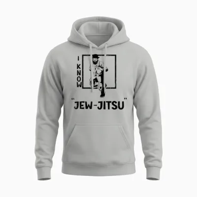 I Know the Jewjitsu I Know the Jewjitsu Funny Jiu Jitsu Jewish Mma Unisex Hoodie - Ash