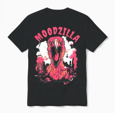 Flamingo Funny Unisex T-Shirt - Black