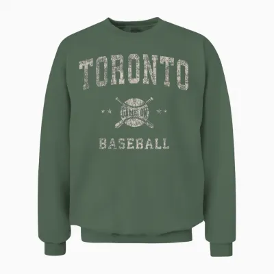 Toronto Vintage Baseball Throwback Retro Design Unisex Sweatshirt - Military Green