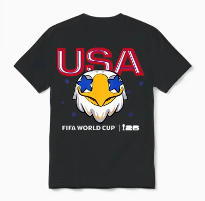 Enfant Fifa World Cup26 Usa Mascotte Stars Unisex T-Shirt - Black
