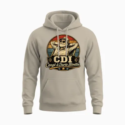 Cadeau Retraité Homme Original Humour Congé Durée Ilimitée Unisex Hoodie - Sand