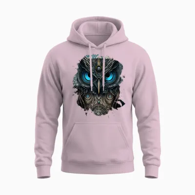 Pm-Artistic Die Dunkle Eule Der Fantasie T-Shirt Schwarz Unisex-Erwachsene Klein Eu S Unisex Hoodie - Light Pink