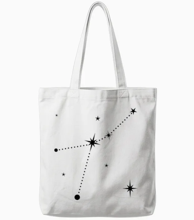 Cancer Constellation | Signes Du Zodiaque Tote Bags in White