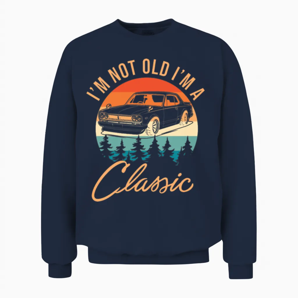 Retro Fashion Unisex Sweatshirt in Navy