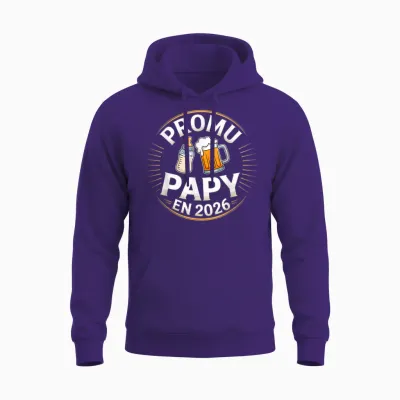 Promoted Grandpa 2026 Idea Announcement Future Grandfather in Progress Unisex Hoodie - Purple
