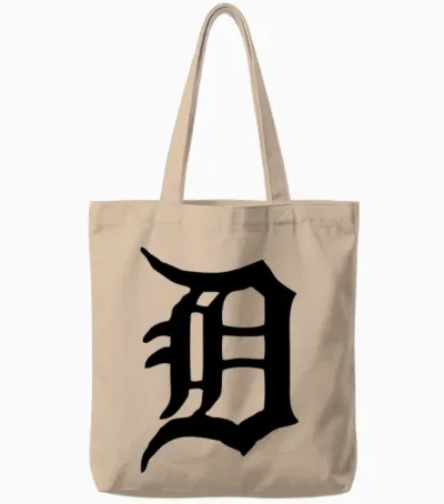 Detroit D Mini Tote Bags - Natural