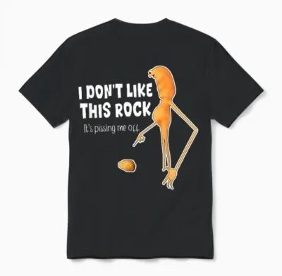 Funny Marcus the Worm Meme I Don't Like This Rock Unisex T-Shirt - Black