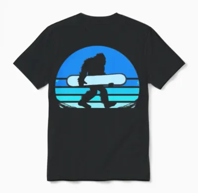 Retro Snowboard Yeti Snowboarding Unisex T-Shirt - Black