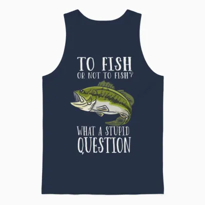To Fish or Not to Fish Fishing Fisherman Unisex Tank Top - Navy