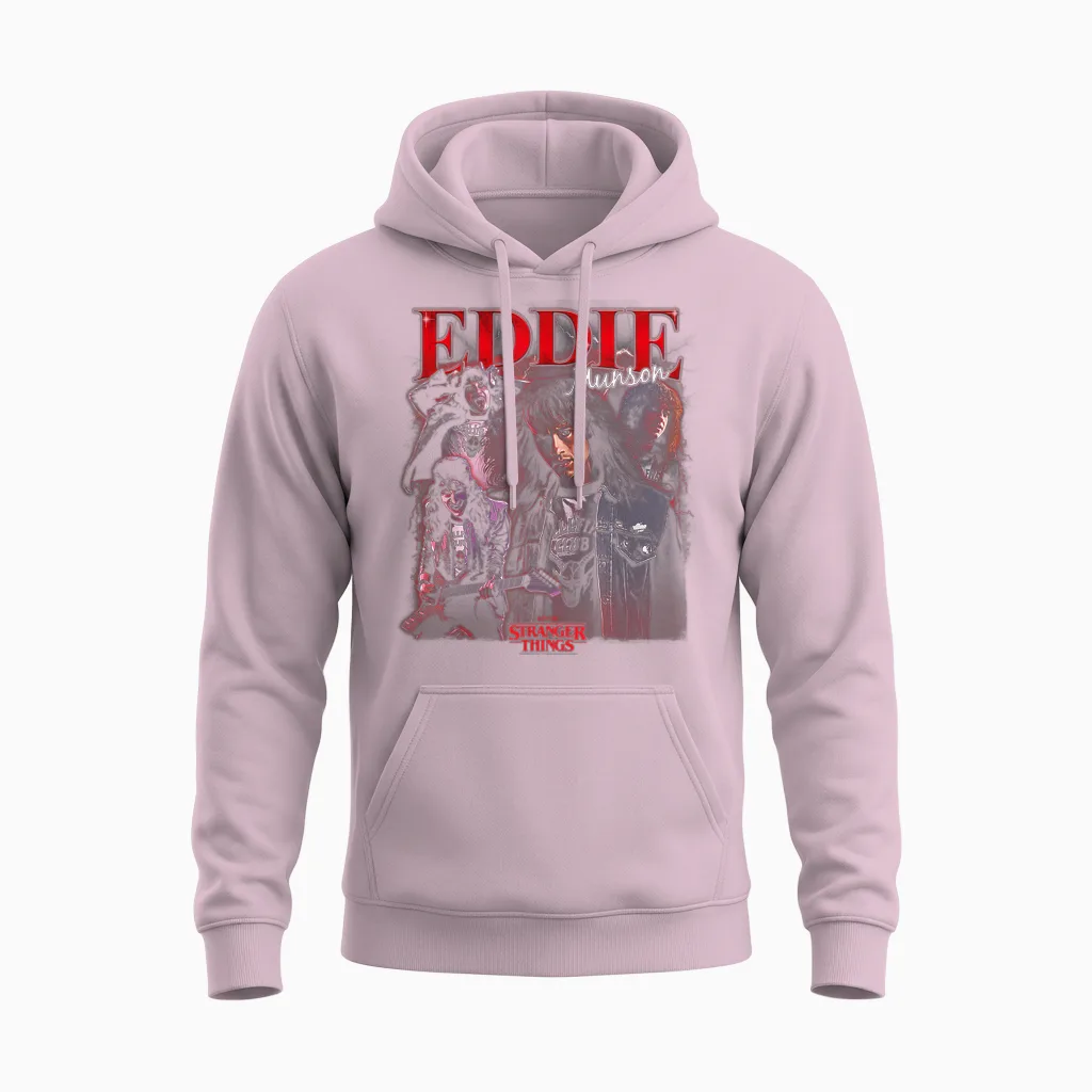 Stranger Things Eddie Boyfriend Officially Licensed Unisex Hoodie in Light Pink