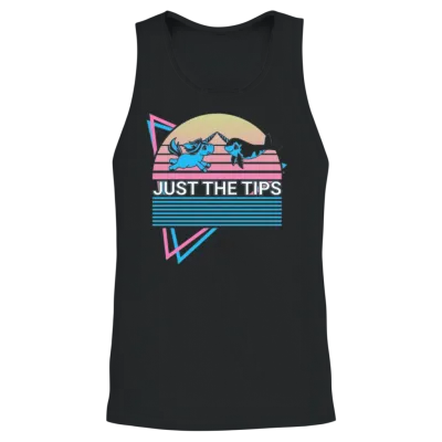 Narwhal Retro Unisex Tank Top - Black