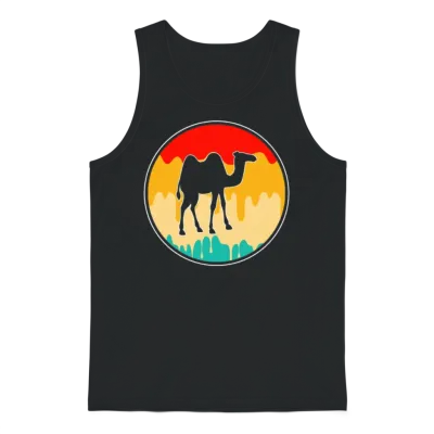 Camel Retro Unisex Tank Top - Black