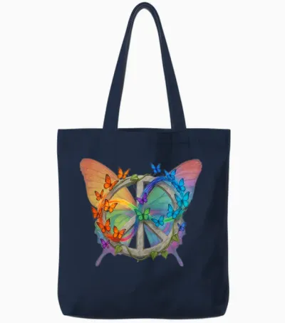 Butterfly Tote Bags - Navy