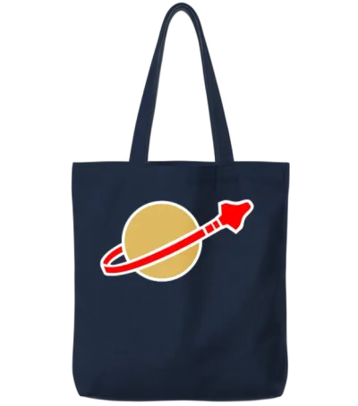 Retro Spaceman Brick Toy Kids & Lego Fan Gift Tote Bags - Navy