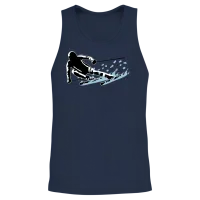 Skiing, Skier and Snow Unisex Tank Top - Navy – 2