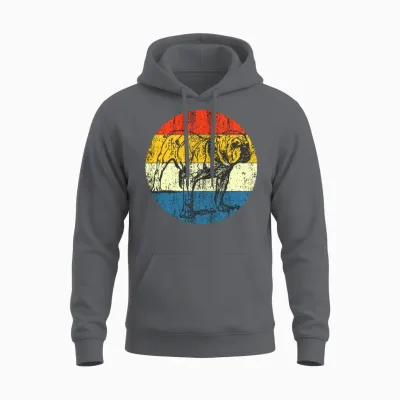 Vintage Dog Retro Sunset Unisex Hoodie - Charcoal
