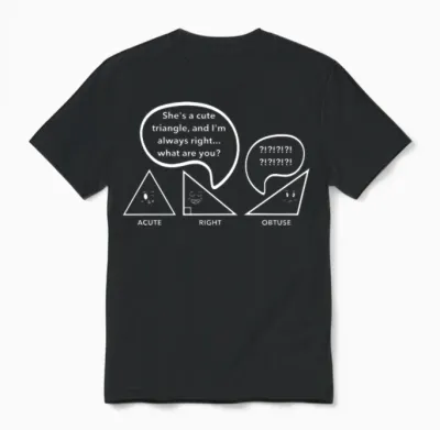 Math Jokes, Nerdy Humor, I'm Always Right Math Pun Unisex T-Shirt - Black
