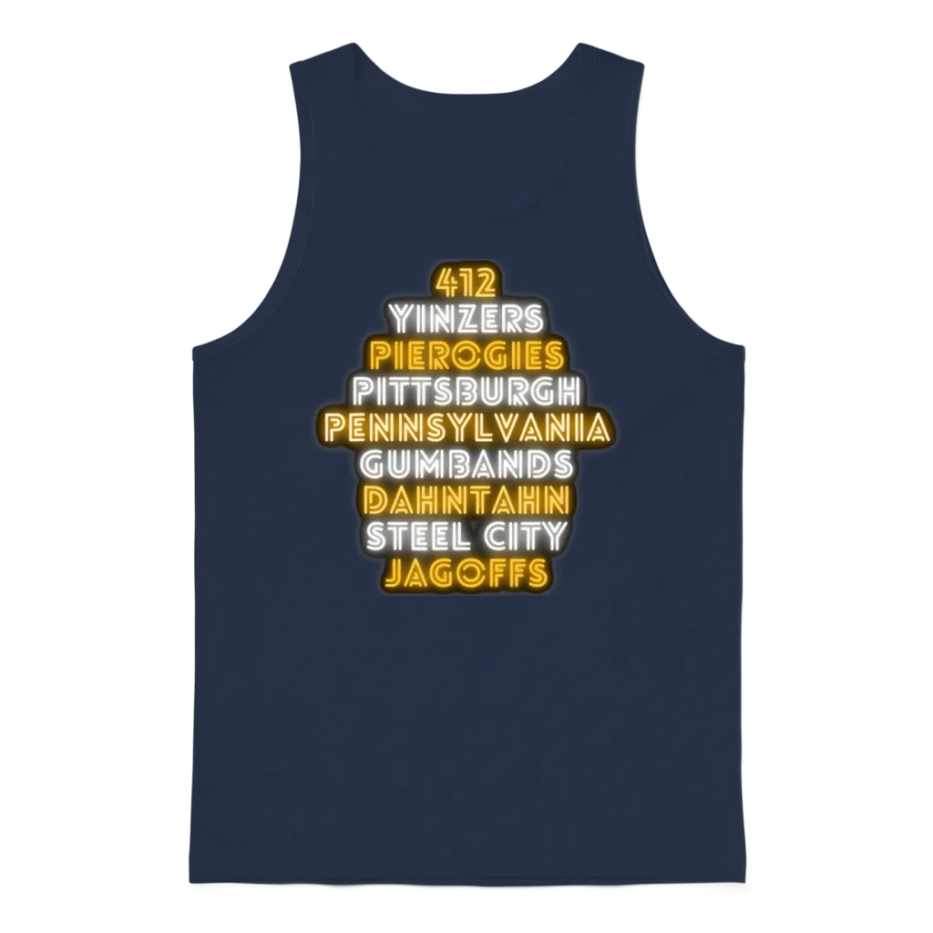 Pittsburgh 412 Jagoffs Yinzers Steel City Funny R Unisex Tank Top - Navy