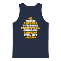 Pittsburgh 412 Jagoffs Yinzers Steel City Funny R Unisex Tank Top - Navy – 1