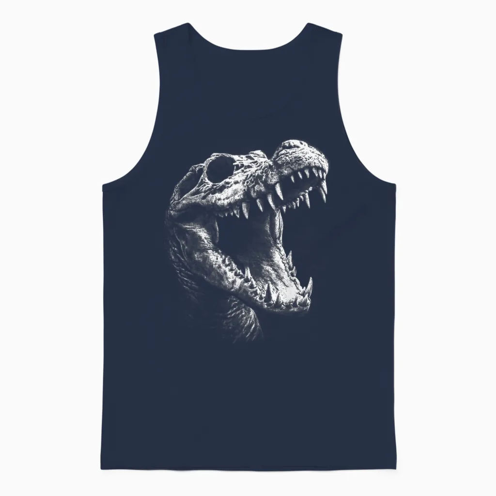 Crâne Gothique Crocodile Animal Alternatif Grunge Esthétique Unisex Tank Top in Navy