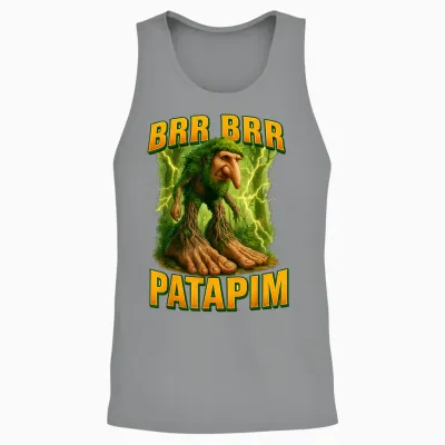 Brr Brr Patapim Meme Brainrot Unisex Tank Top - Sport Grey