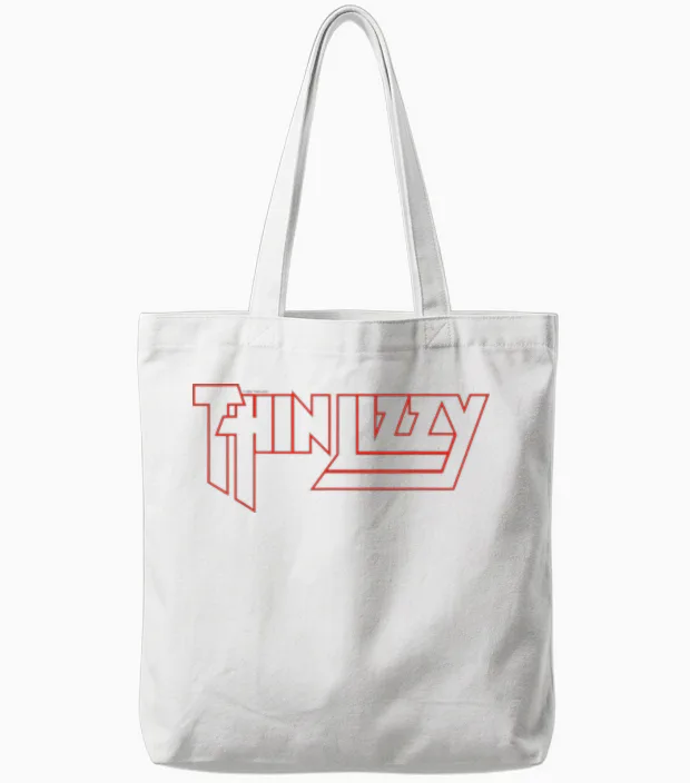 Thin Lizzy Life Red Logo Tote Bags in White
