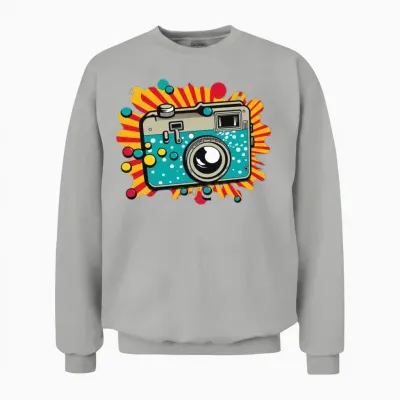 Retro Camera Unisex Sweatshirt - Ash