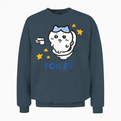 Toilet Time Chikawa Meme Unisex Sweatshirt - Dark Heather