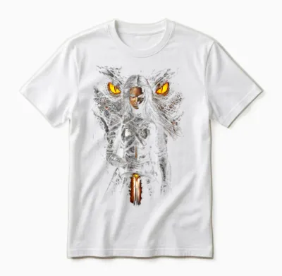 Furchtlose Drachen Heldin Mit Schwert Und Fantasy Drache Unisex T-Shirt - White